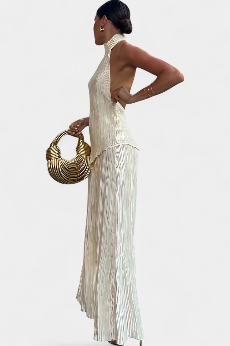 Felissia – Completo Elegante Donna Plissettato per la Sera