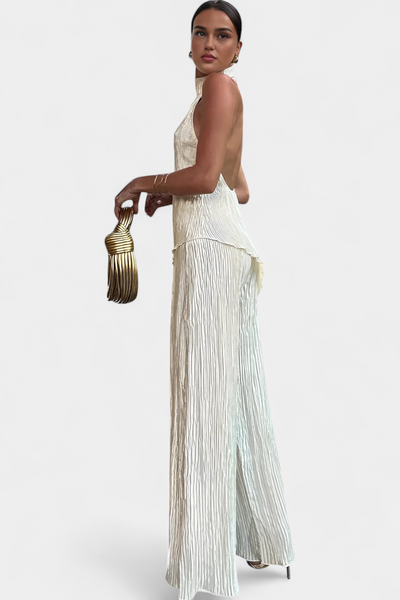 Felissia – Completo Elegante Donna Plissettato per la Sera