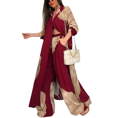 Angelica – Completo Donna con Camicia Lunga e Pantaloni con Laccetto
