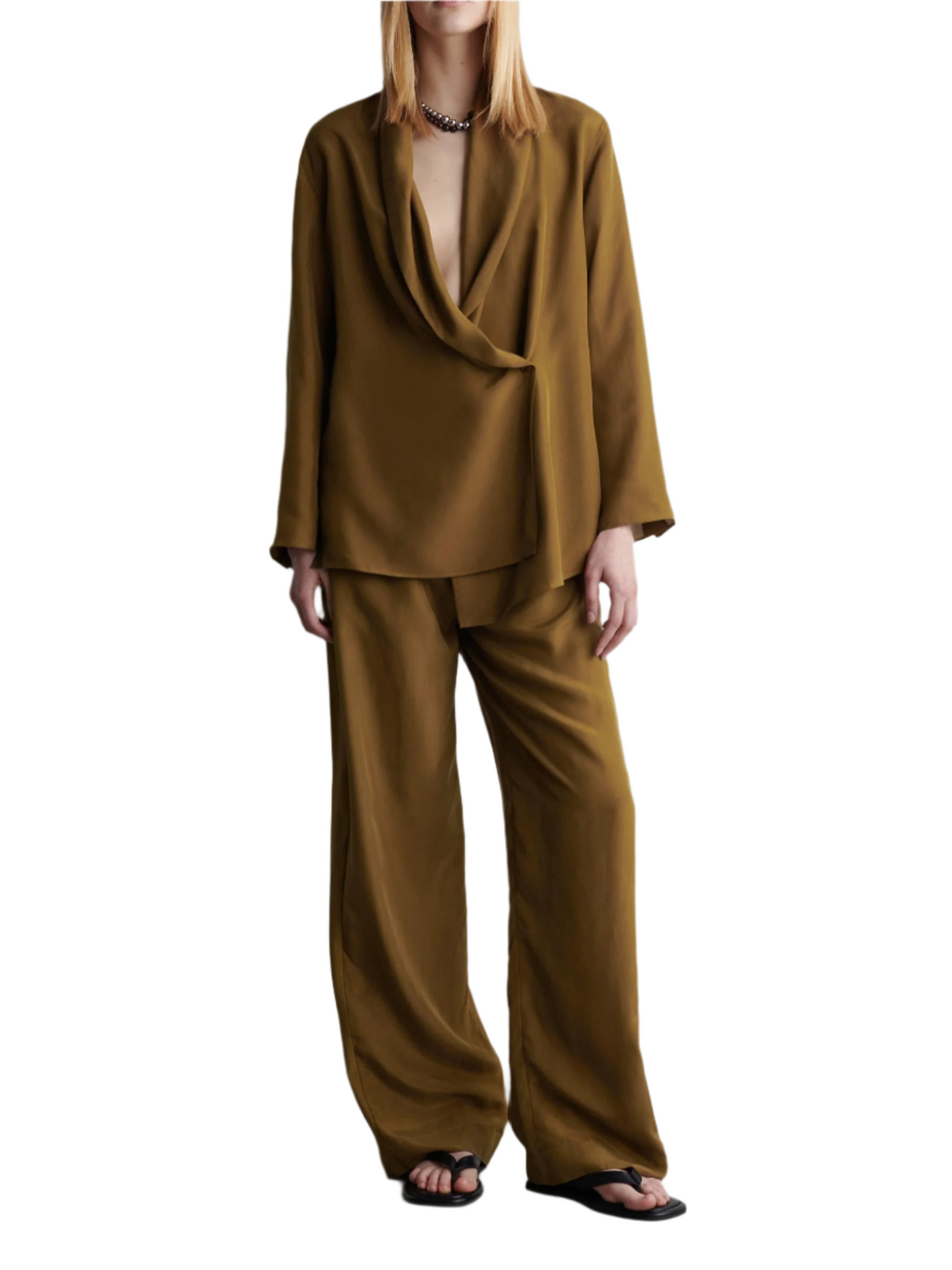 Ayessa – Completo Blazer Donna con Revers a Sciarpa e Pantaloni Sartoriali