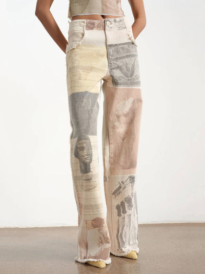 Clara – Jeans Donna a Vita Alta Gamba Ampia in Cotone