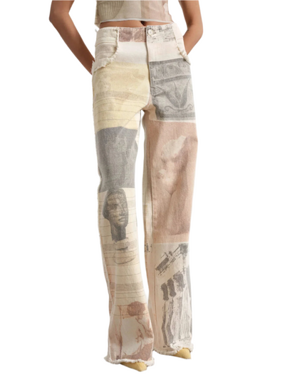 Clara – Jeans Donna a Vita Alta Gamba Ampia in Cotone