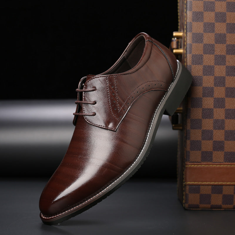 Scarpe in Pelle Plus Size Uomo con Suola in Gomma