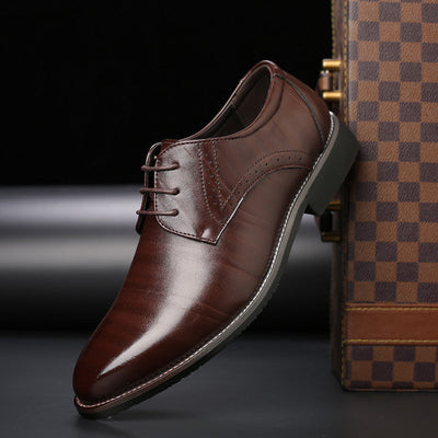 Scarpe in Pelle Plus Size Uomo con Suola in Gomma