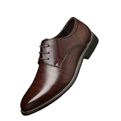 Scarpe in Pelle Plus Size Uomo con Suola in Gomma