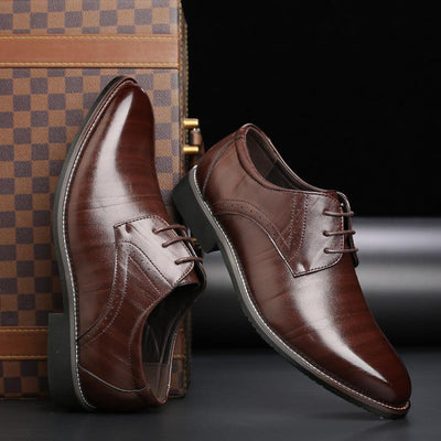 Scarpe in Pelle Plus Size Uomo con Suola in Gomma