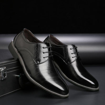Scarpe in Pelle Plus Size Uomo con Suola in Gomma
