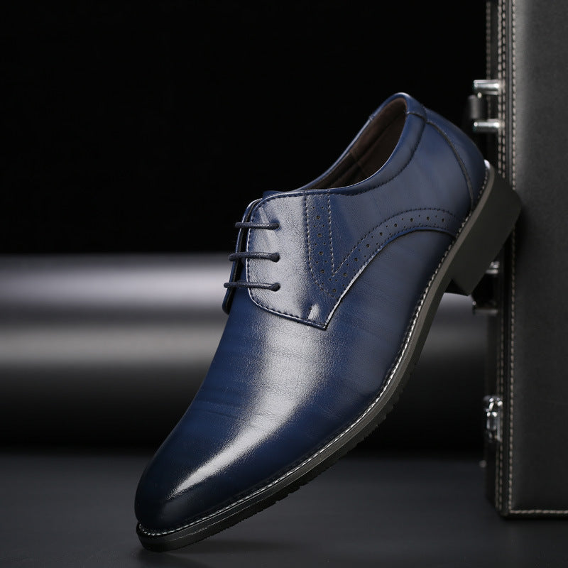 Scarpe in Pelle Plus Size Uomo con Suola in Gomma