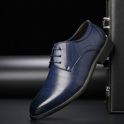 Scarpe in Pelle Plus Size Uomo con Suola in Gomma