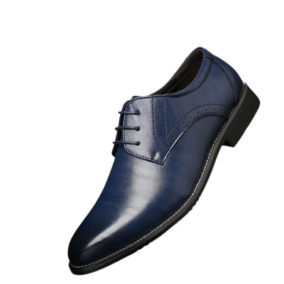 Scarpe in Pelle Plus Size Uomo con Suola in Gomma