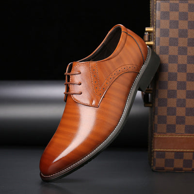 Scarpe in Pelle Plus Size Uomo con Suola in Gomma