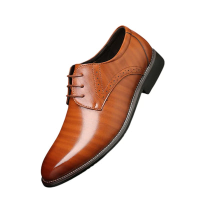 Scarpe in Pelle Plus Size Uomo con Suola in Gomma