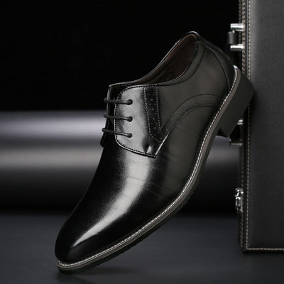 Scarpe in Pelle Plus Size Uomo con Suola in Gomma