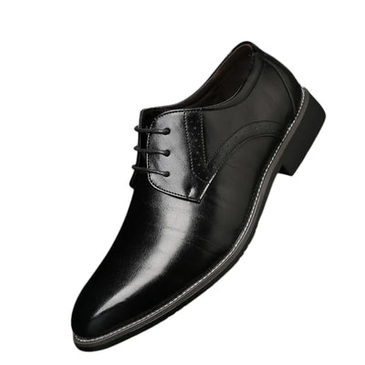 Scarpe in Pelle Plus Size Uomo con Suola in Gomma