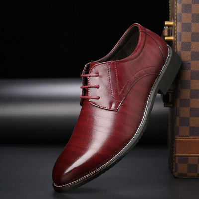 Scarpe in Pelle Plus Size Uomo con Suola in Gomma