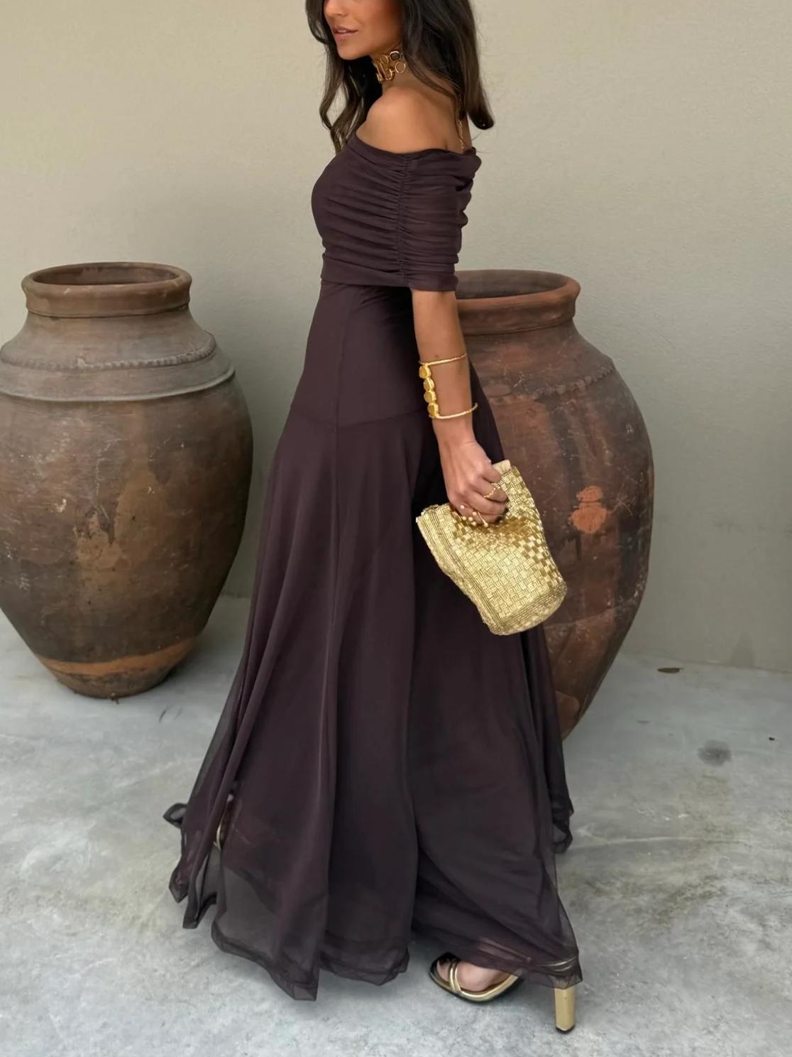 Kairen – Abito Maxi Donna in Georgette Luminoso