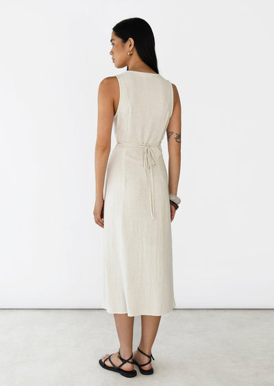 Marianne – Abito Midi Senza Maniche in Misto Lino da Donna