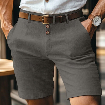 Pantaloncini in Lino Uomo con Bottoni