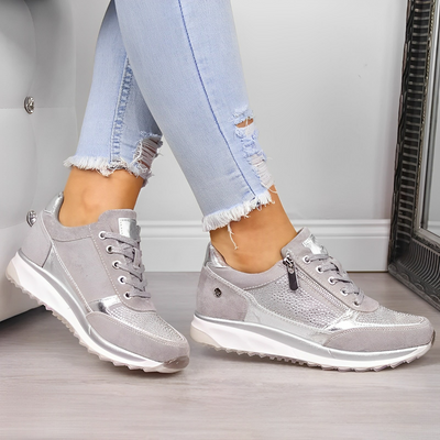 Sneakers con Zip e Suola Ammortizzata Donna