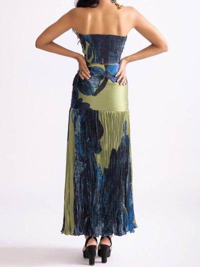 Elena – Abito Midi Donna in Chiffon con Pieghe Romantiche