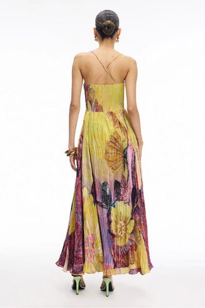 Dahlia – Abito Lungo da Donna a Fantasia Ikat Multicolore
