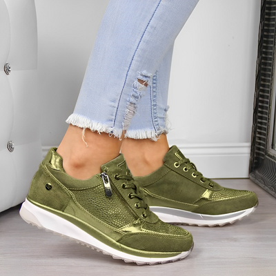 Sneakers con Zip e Suola Ammortizzata Donna
