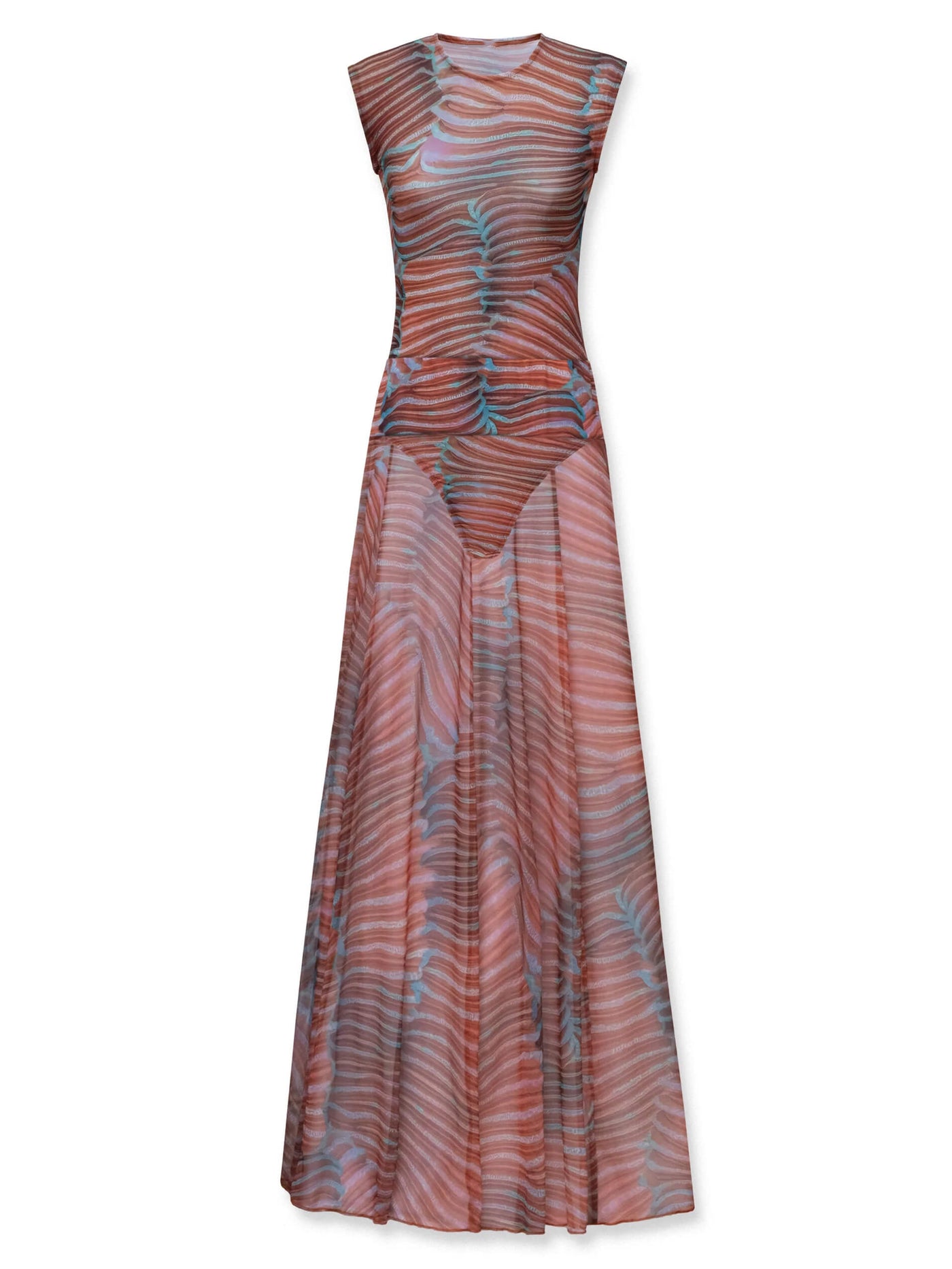 Janice – Completo Donna in Mesh a Onde con Gonna Lunga