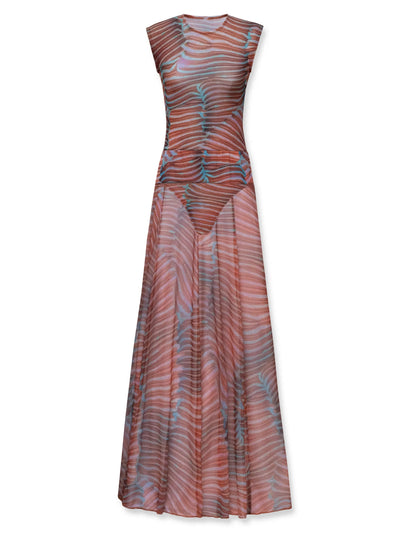 Janice – Completo Donna in Mesh a Onde con Gonna Lunga