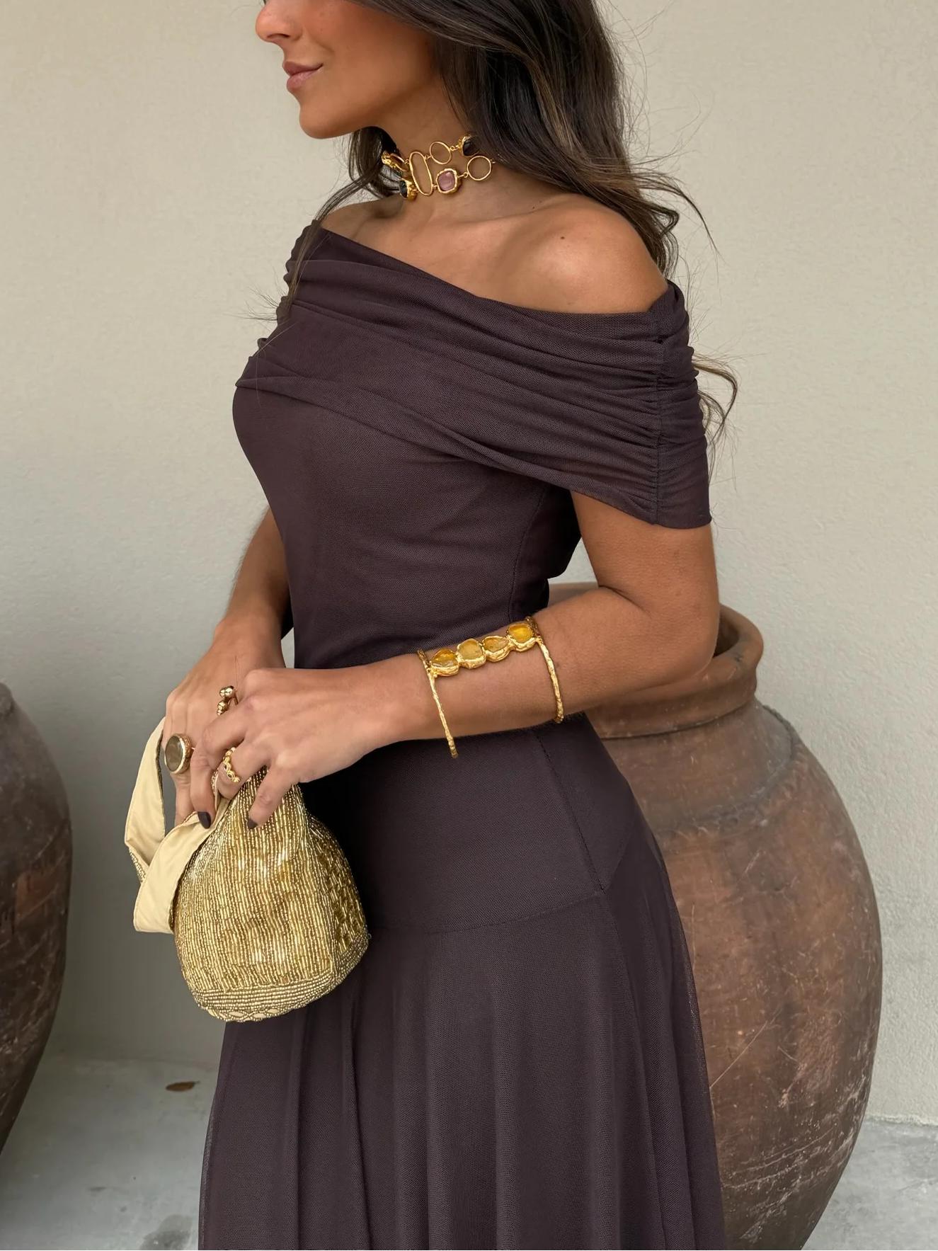 Kairen – Abito Maxi Donna in Georgette Luminoso