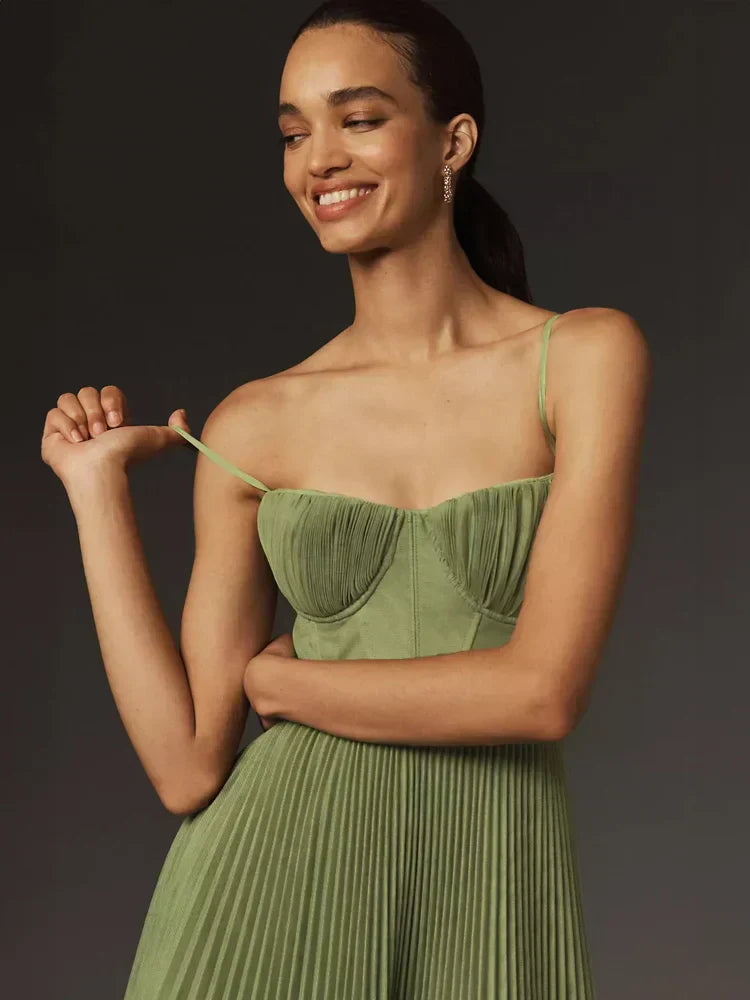 Abito Midi in Tulle Pieghettato Donna
