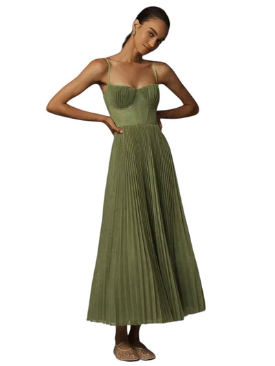 Abito Midi in Tulle Pieghettato Donna