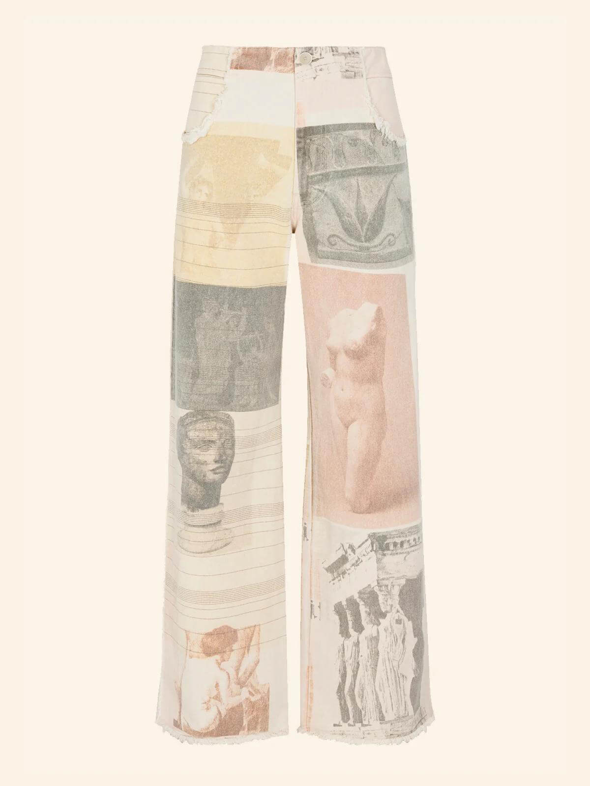 Clara – Jeans Donna a Vita Alta Gamba Ampia in Cotone