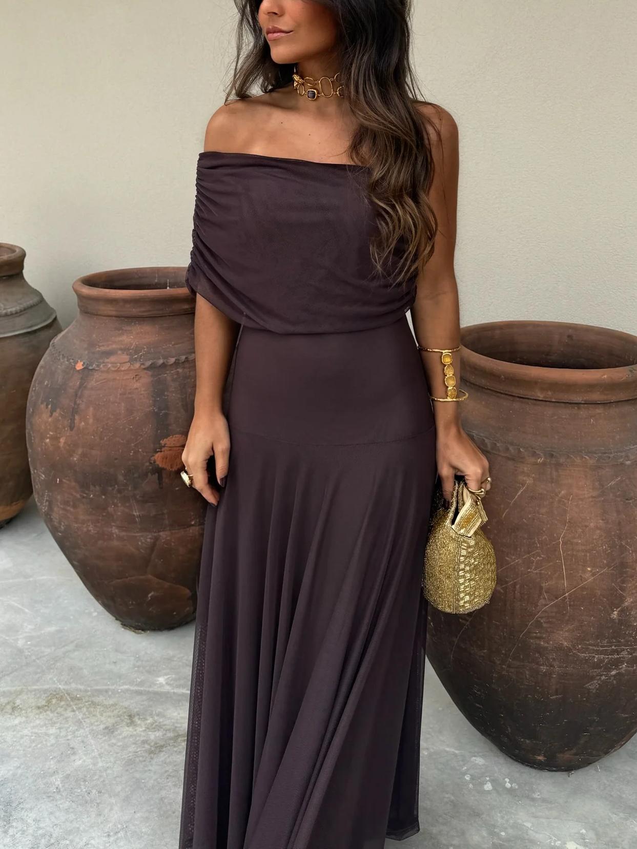 Kairen – Abito Maxi Donna in Georgette Luminoso