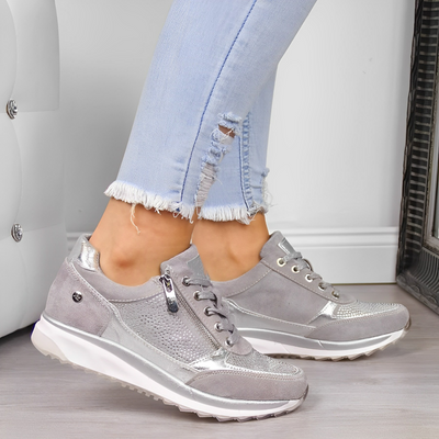 Sneakers con Zip e Suola Ammortizzata Donna
