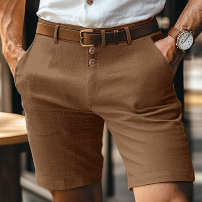 Pantaloncini in Lino Uomo con Bottoni
