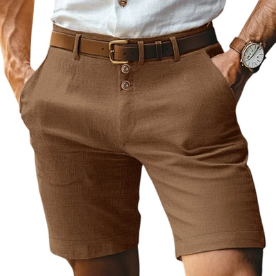 Pantaloncini in Lino Uomo con Bottoni