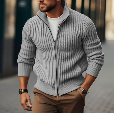 Cardigan Uomo in Maglia con Collo Alto