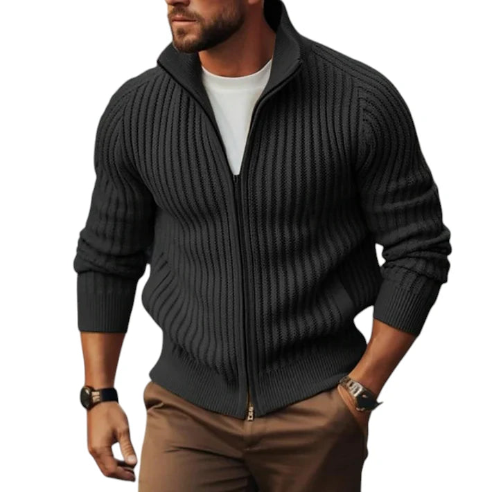 Cardigan Uomo in Maglia con Collo Alto
