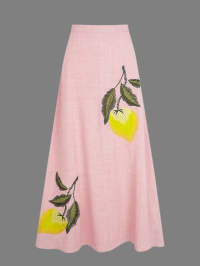 Sydney – Gonna Midi Estiva Ricamata da Donna