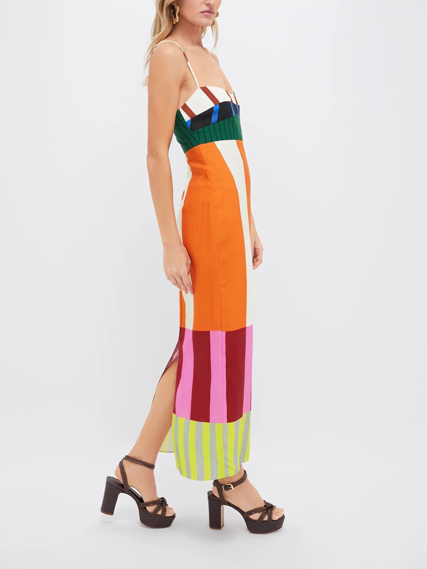 Aysa – Abito Lungo da Donna a Righe Geometriche