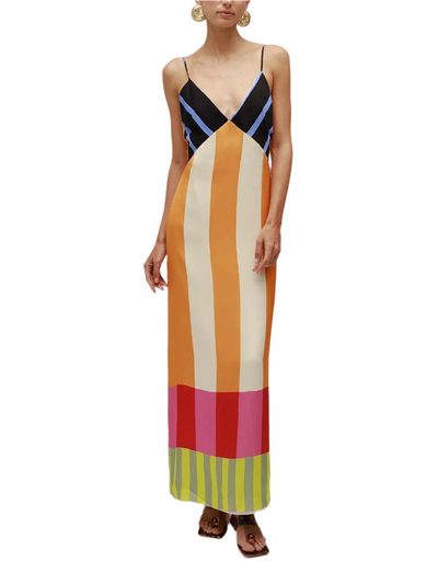 Aysa – Abito Lungo da Donna a Righe Geometriche