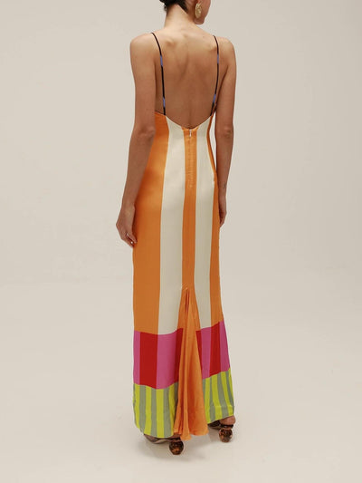 Aysa – Abito Lungo da Donna a Righe Geometriche