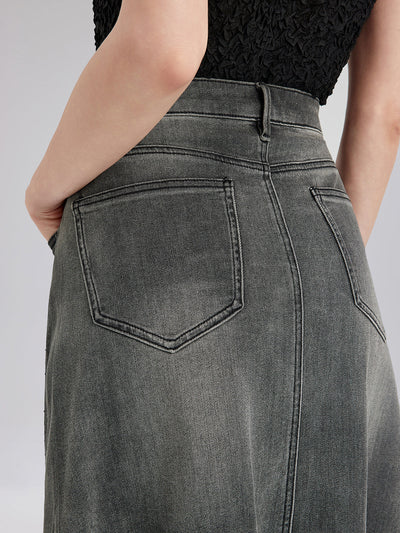 Vanessa – Gonna Svasata in Denim con Ricami per Donna