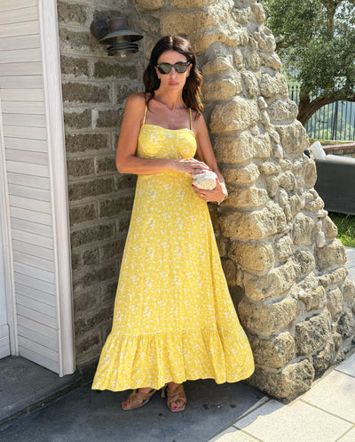Cahlia – Abito Lungo Donna a Fiori in Viscosa