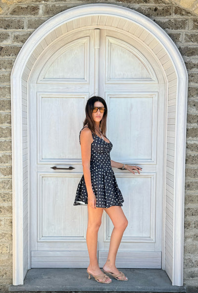 Leah – Vestito-tuta svasato a pois da donna