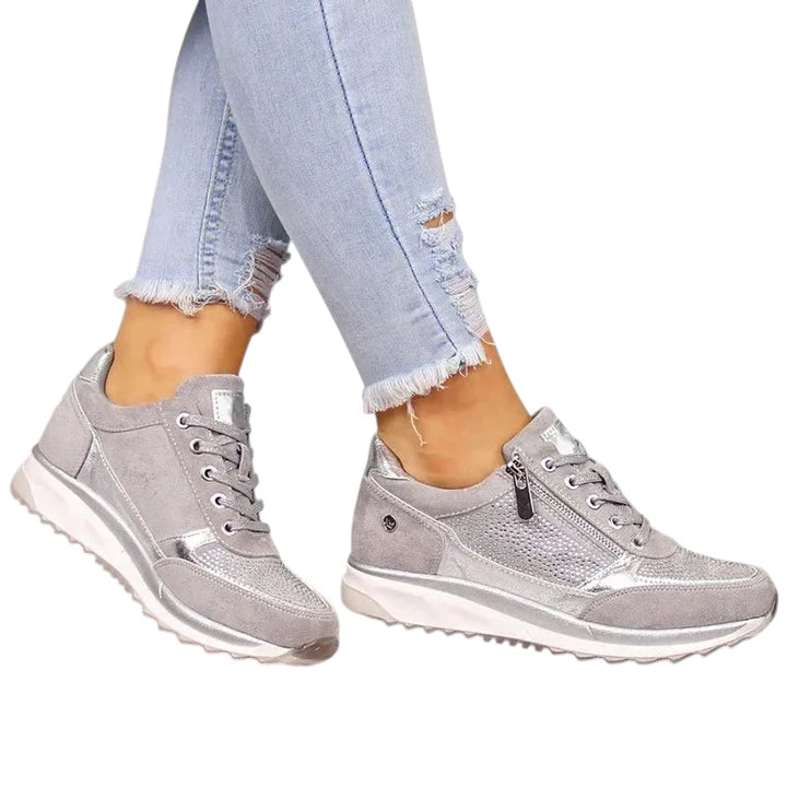 Sneakers con Zip e Suola Ammortizzata Donna
