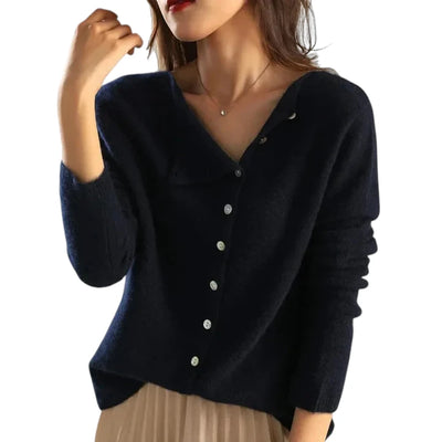 Cardigan in Cashmere Morbido Donna