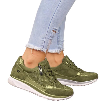 Sneakers con Zip e Suola Ammortizzata Donna