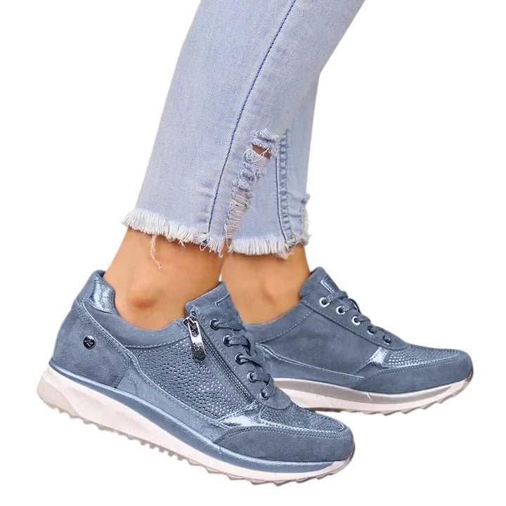 Sneakers con Zip e Suola Ammortizzata Donna