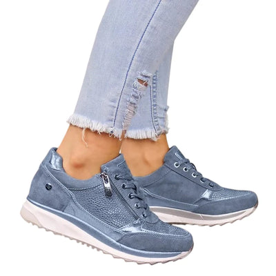 Sneakers con Zip e Suola Ammortizzata Donna